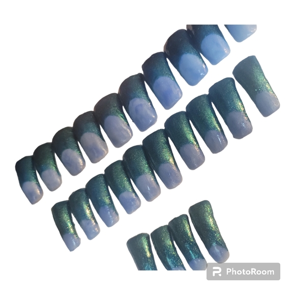 Mermaid Tail Duck Feet Medium Acrylic w/ Funky French - Picture 2 of 4